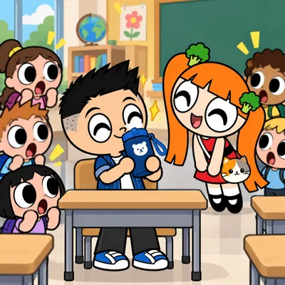 "看！他在喝法宝里的水！"